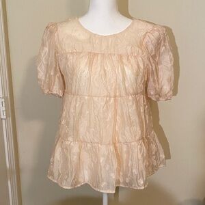 NWT 
Moon river Anthropologie blouse 
Cream/pink  color